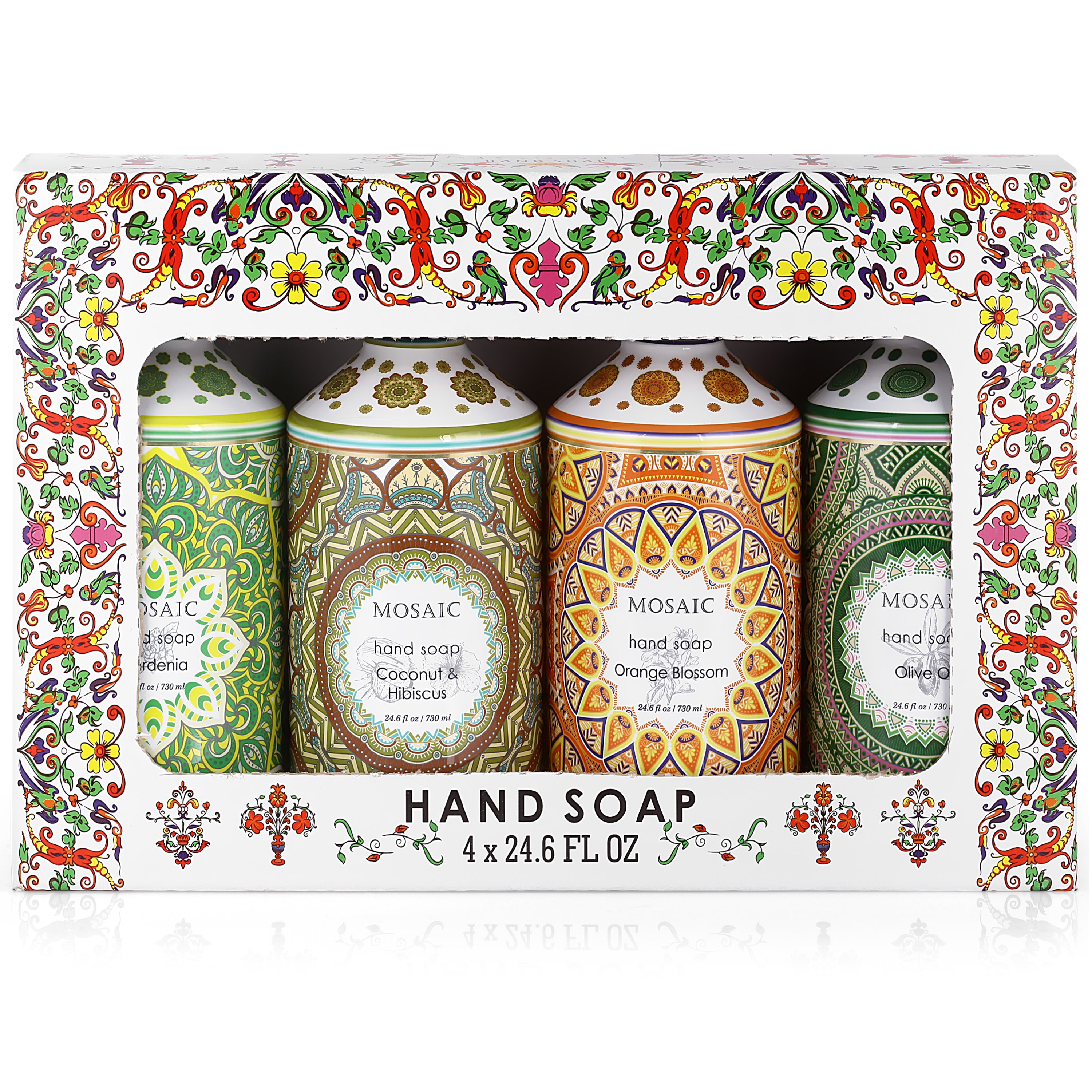 Liquid Hand Soap / Hand Wash Gift Set, Olive Oil + Coconut & Hibiscus + Gardenia + Orange Blossom, 4 x 24.6 fl oz Each Liquid Soap Bottle