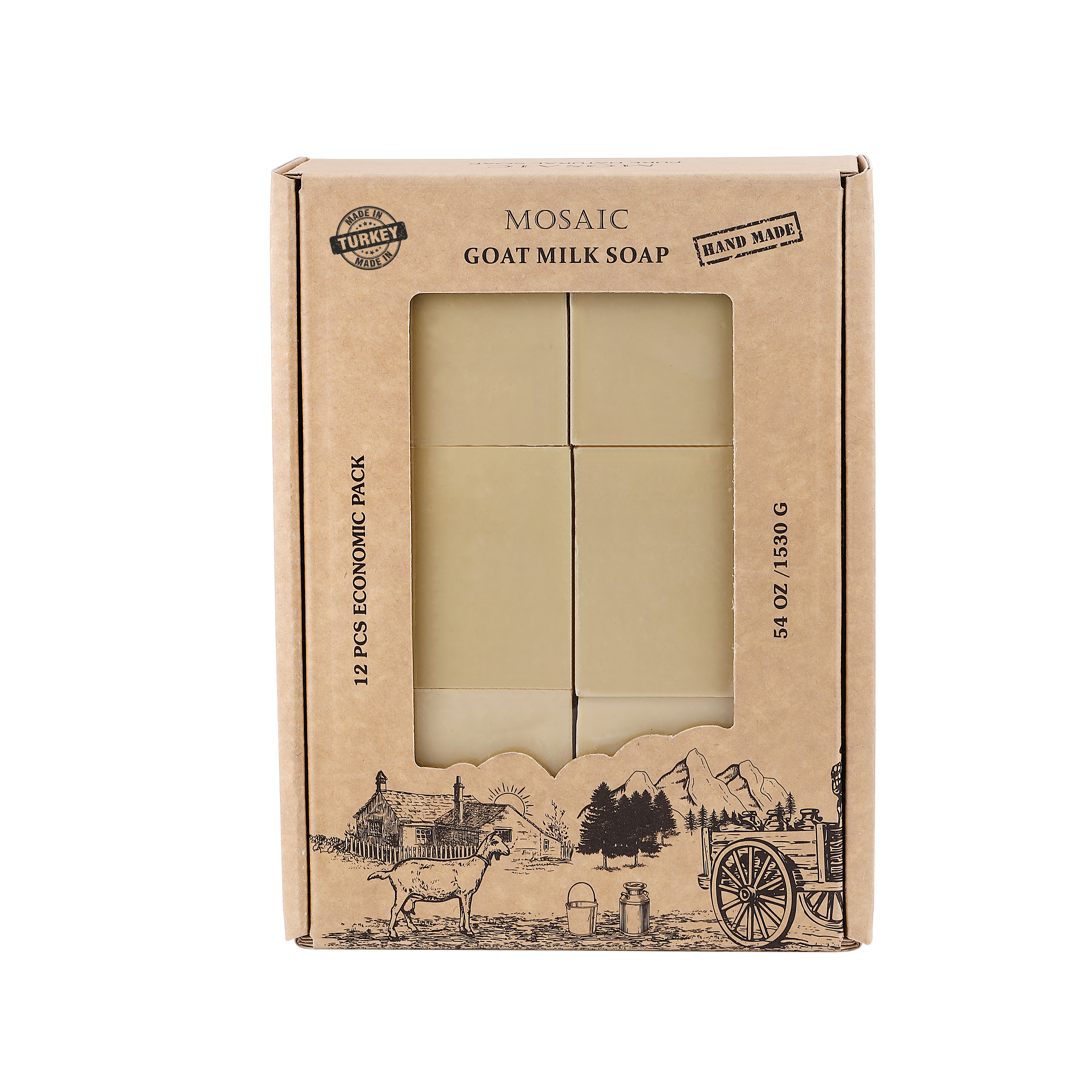 Hand Crafted Goat Milk Bar Soap Set of 12 (4.5 oz each)