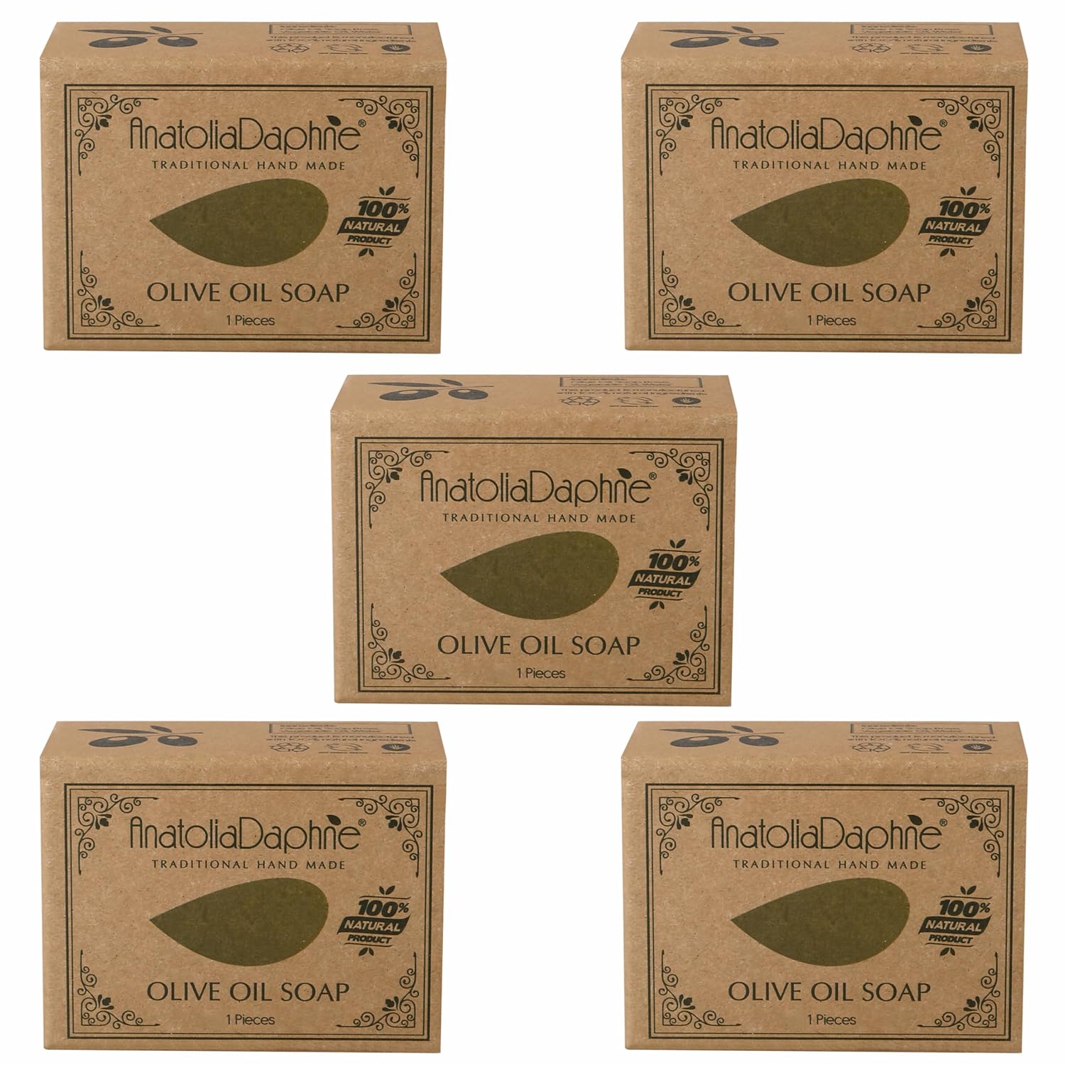 Handcrafted Olive Oil Soap Bar, Unscented, 5.3 oz