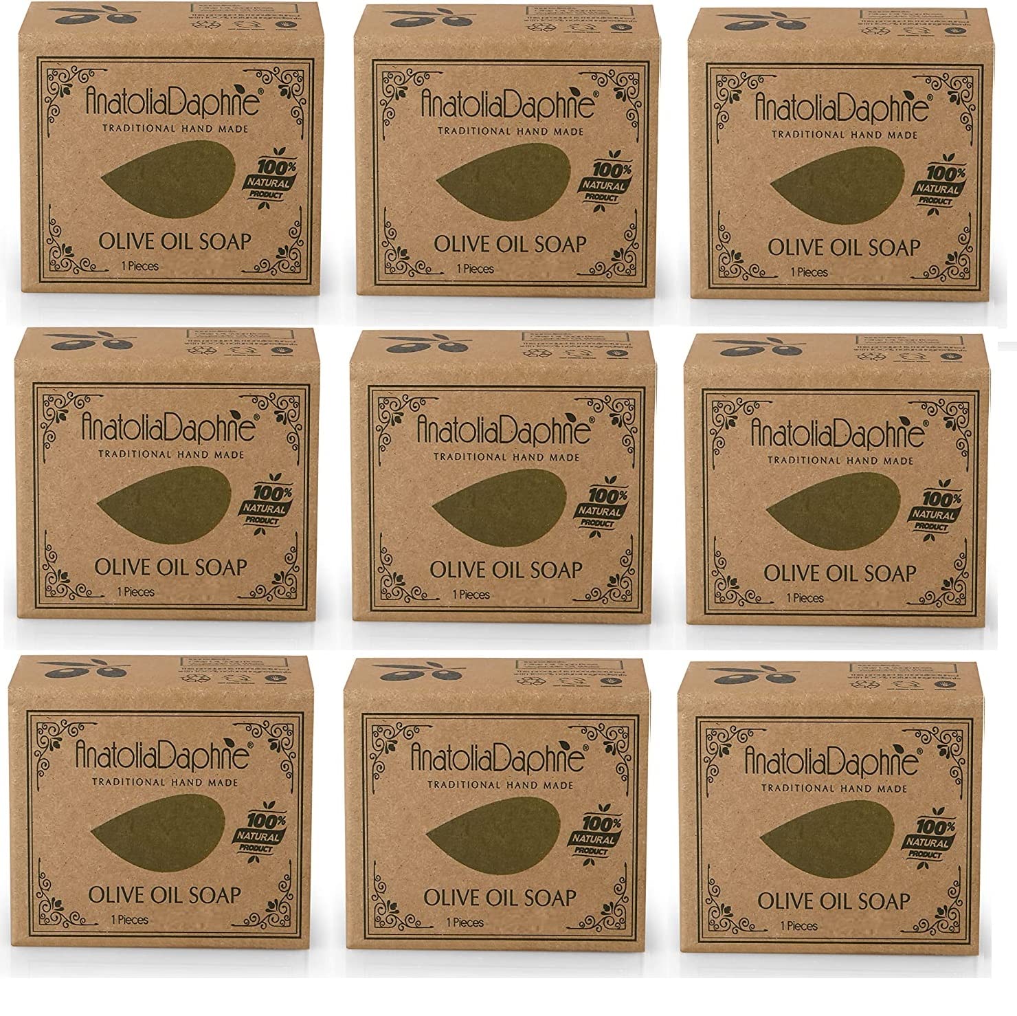 Handcrafted Olive Oil Soap Bar, Unscented, 5.3 oz