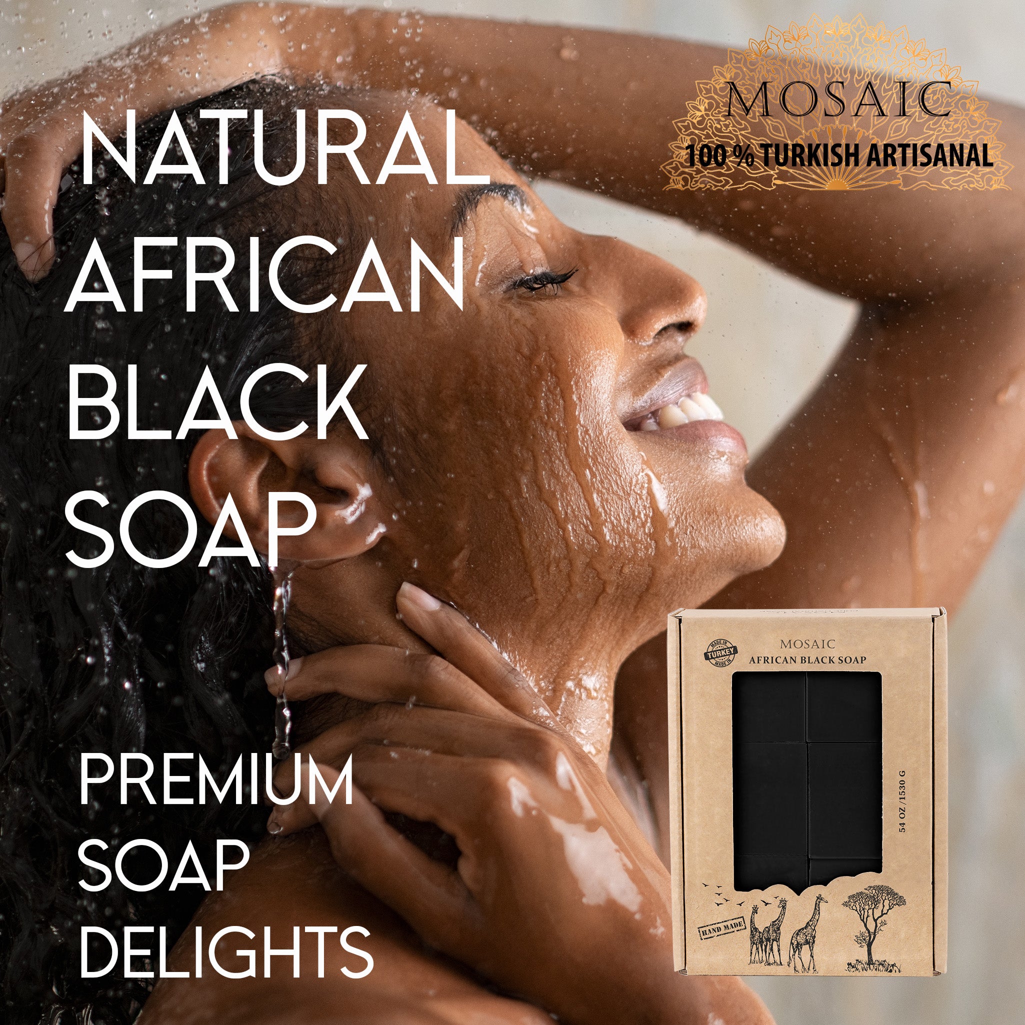 Hand Crafted African Bar Soap Set of 12 (4.5 oz each)