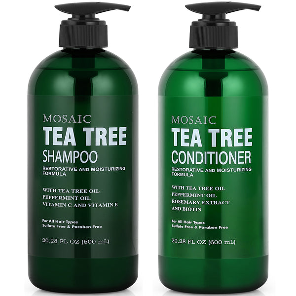 Tea Tree Shampoo and Conditioner Set, 20.2 FL Oz Each
