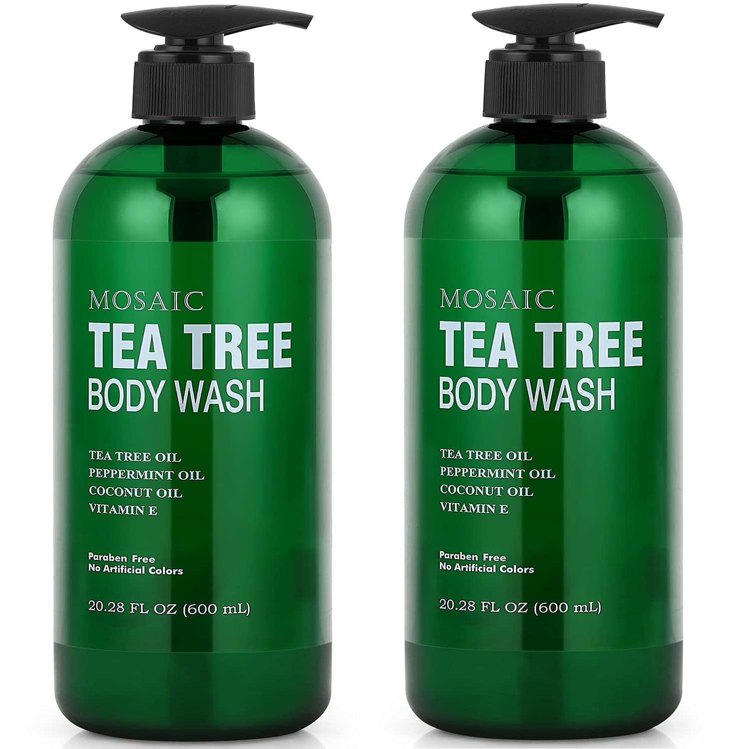 Tea Tree Body Wash with Vitamin E, 20.2 FL Oz Bottle (Pack of 2)