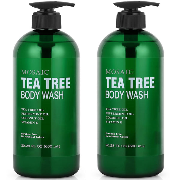 Tea Tree Body Wash with Vitamin E, 20.2 FL Oz Bottle (Pack of 2)