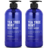 Tea Tree with Mint Body Wash with Vitamin E, 20.2 FL Oz Bottle (Pack of 2)